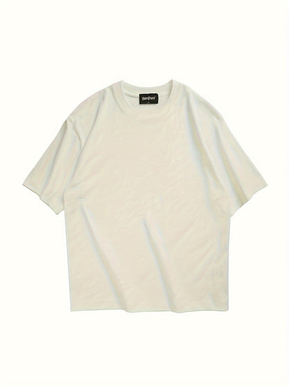 Men's Casual Cotton Blend Crew Neck T-Shirt for Outdoors