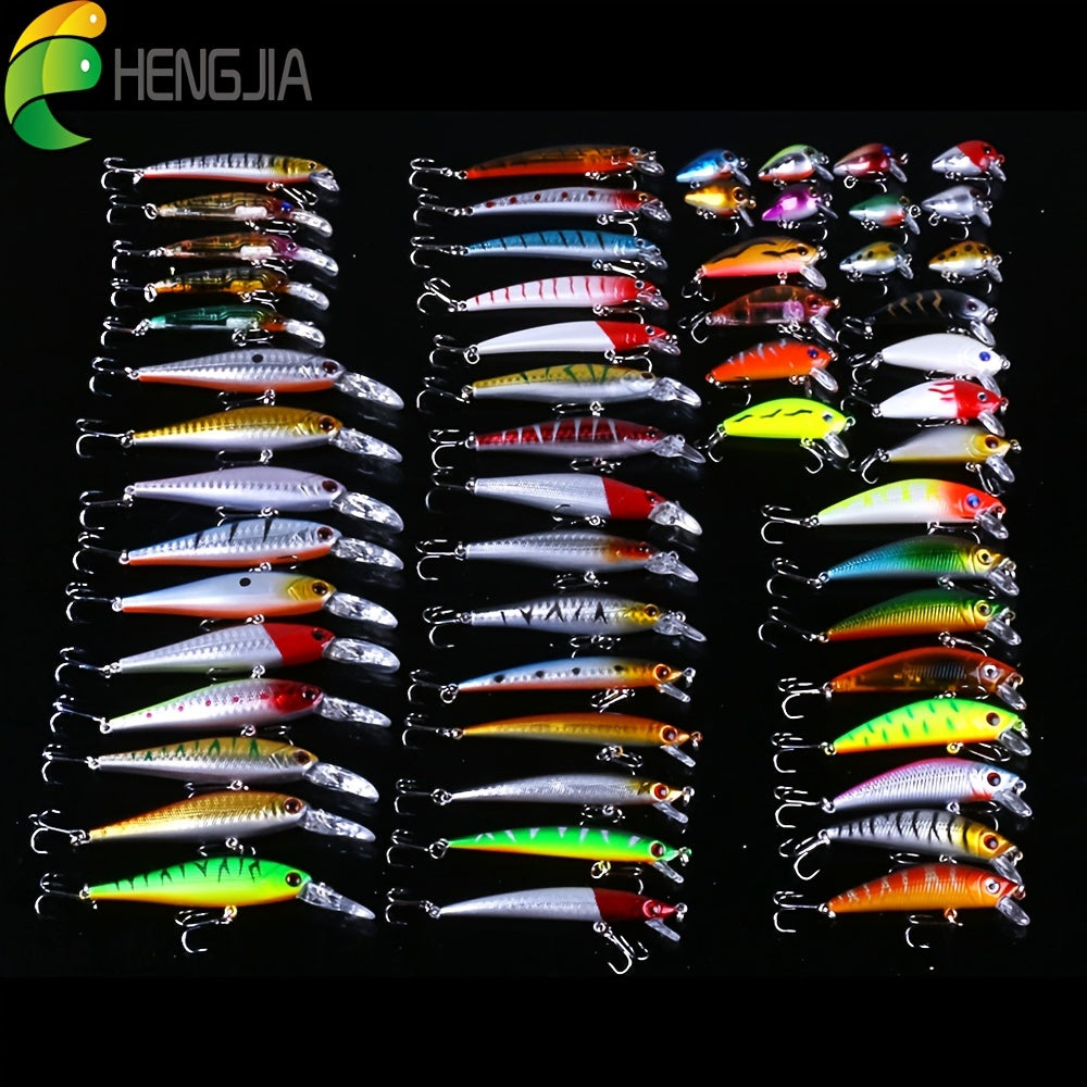 56pc Fishing Lures Set for Freshwater and Saltwater Anglers