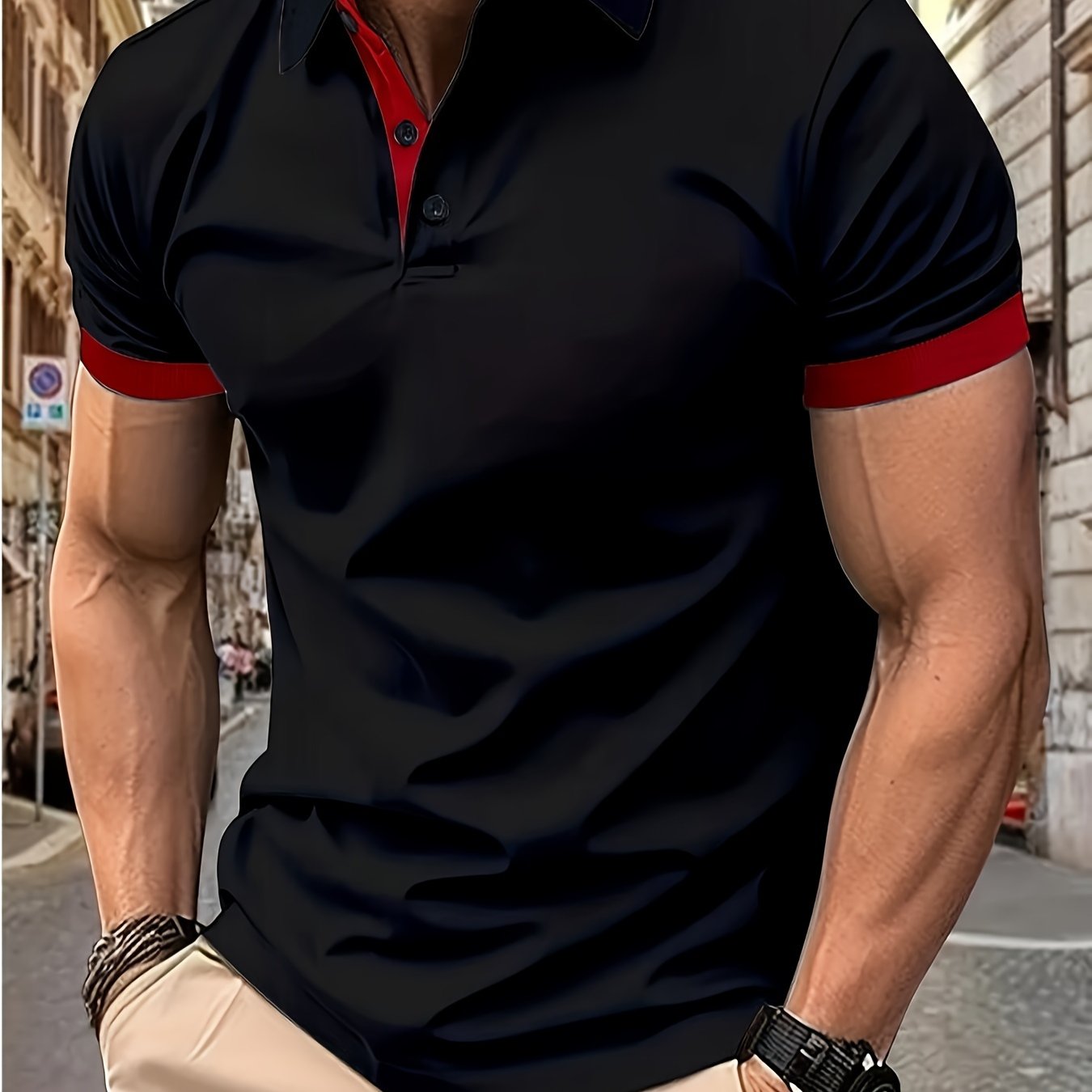 Breathable V-Neck Golf Shirt for Men - Summer Casual Wear