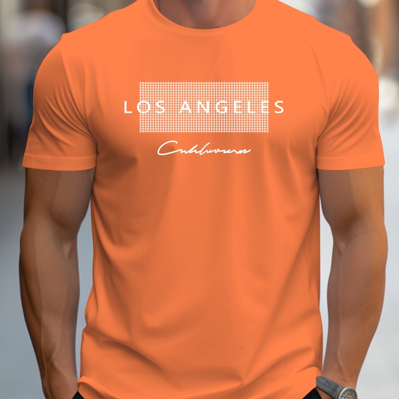 HookUpCo. Los Angeles Graphic Print Casual Short Sleeve Tee