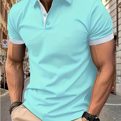 Breathable V-Neck Golf Shirt for Men - Summer Casual Wear