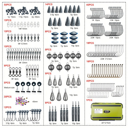 306-Piece Fishing Lure Accessories Kit with Tackle Box