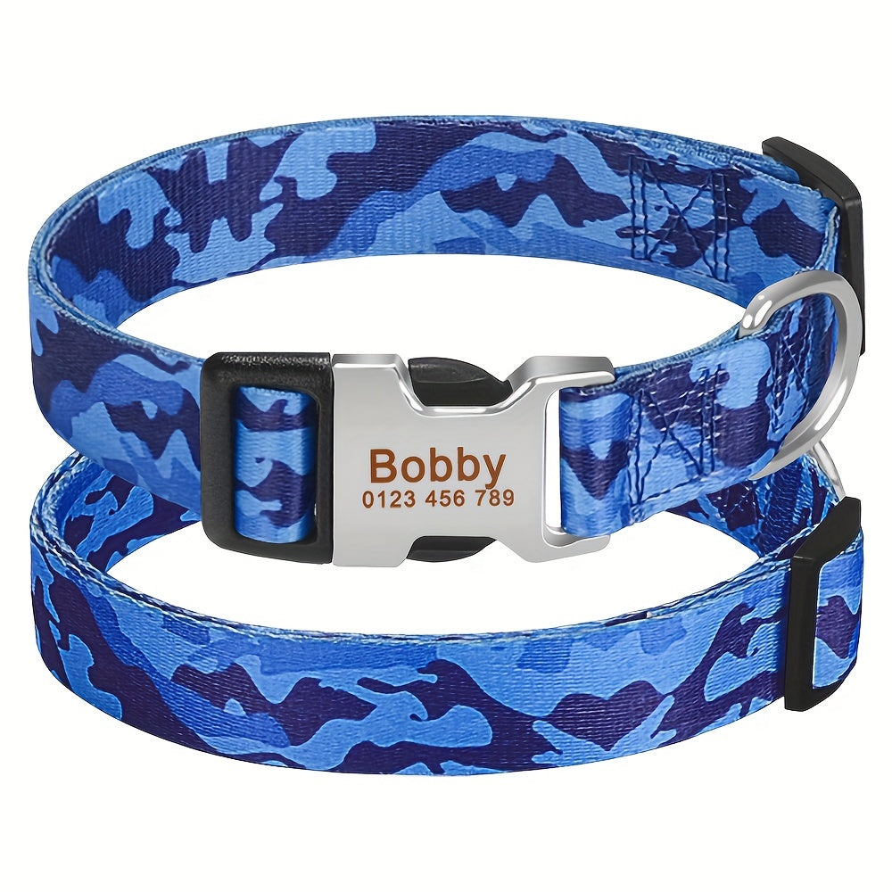 Personalized Camouflage Dog Collar with Free Engraving Tag