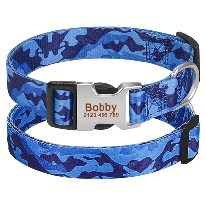 Personalized Camouflage Dog Collar with Free Engraving Tag