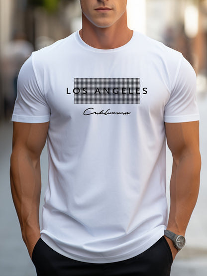 HookUpCo. Los Angeles Graphic Print Casual Short Sleeve Tee