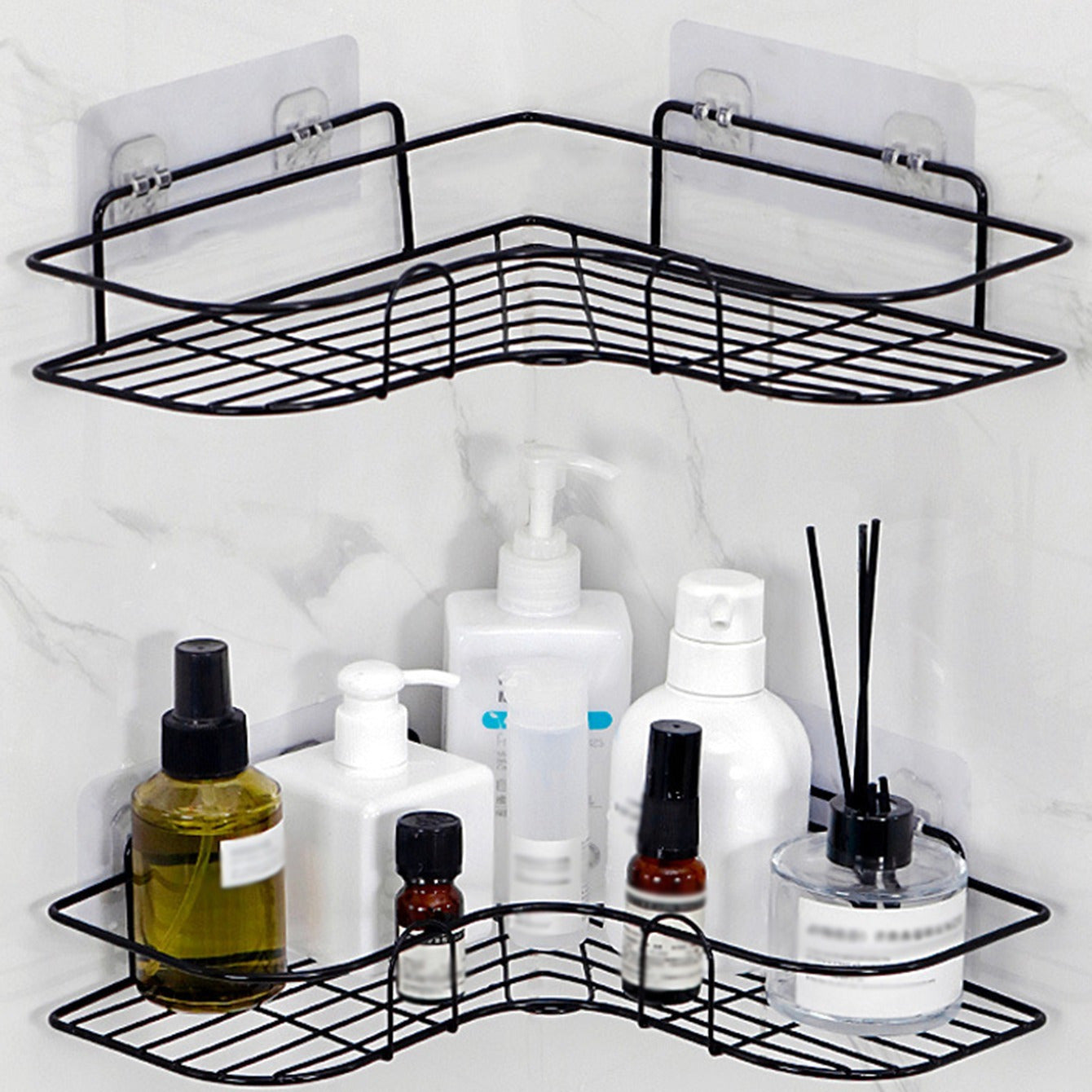 No-Drill Cast Iron Corner Shower Shelf for Modern Bathrooms