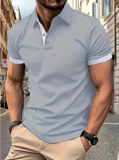 Breathable V-Neck Golf Shirt for Men - Summer Casual Wear
