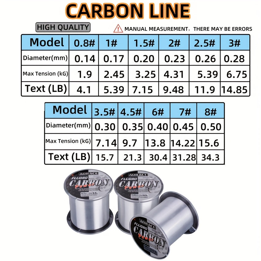 500m Fluorocarbon Fishing Line, Strong Shock Absorber