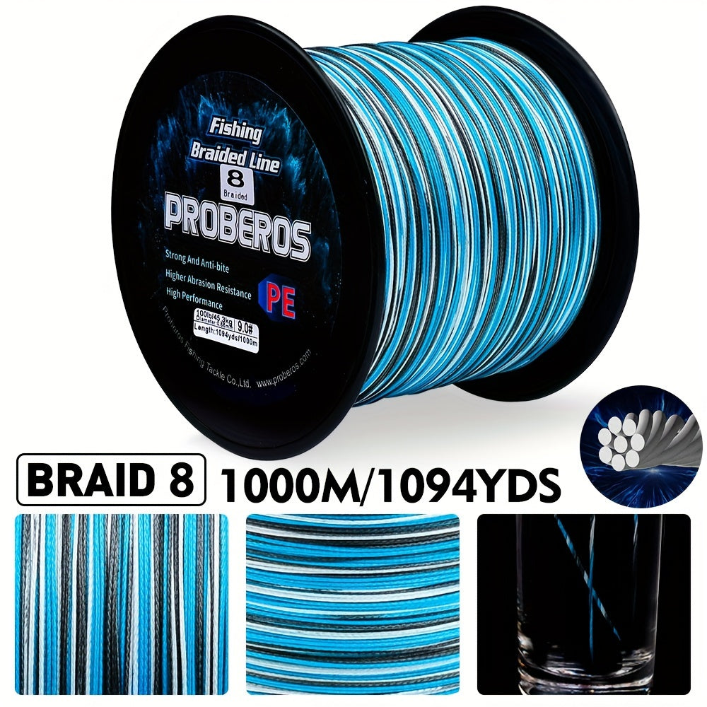 Durable 1000M Braided Fishing Line, Zero Stretch, 10-100Lb