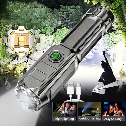Rechargeable Super Bright Zoomable Flashlight for Outdoors