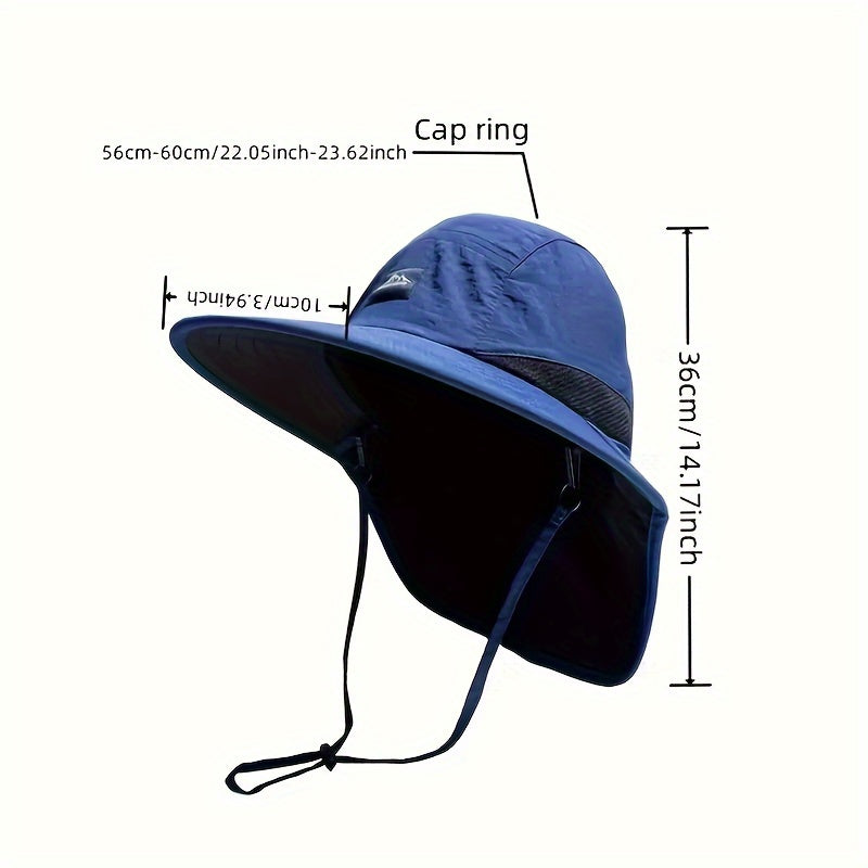 Fashionable Men's Sun Hat - Breathable, Hand Washable, Navy