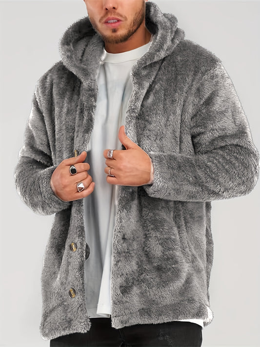Men's Flannel Hooded Cardigan for Cold Weather -Plus Sizes