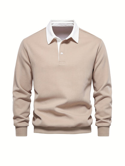 HookUpCo. Color Block Long Sleeve Pullover for Men