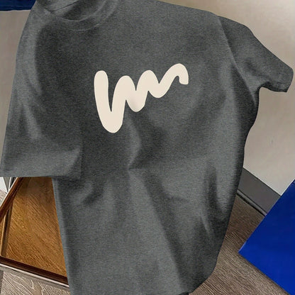 Creative Line Graphic Print Short Sleeve Men's T-Shirt