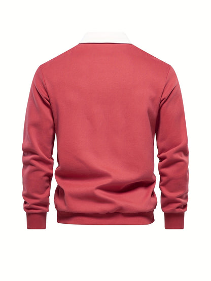 HookUpCo. Color Block Long Sleeve Pullover for Men