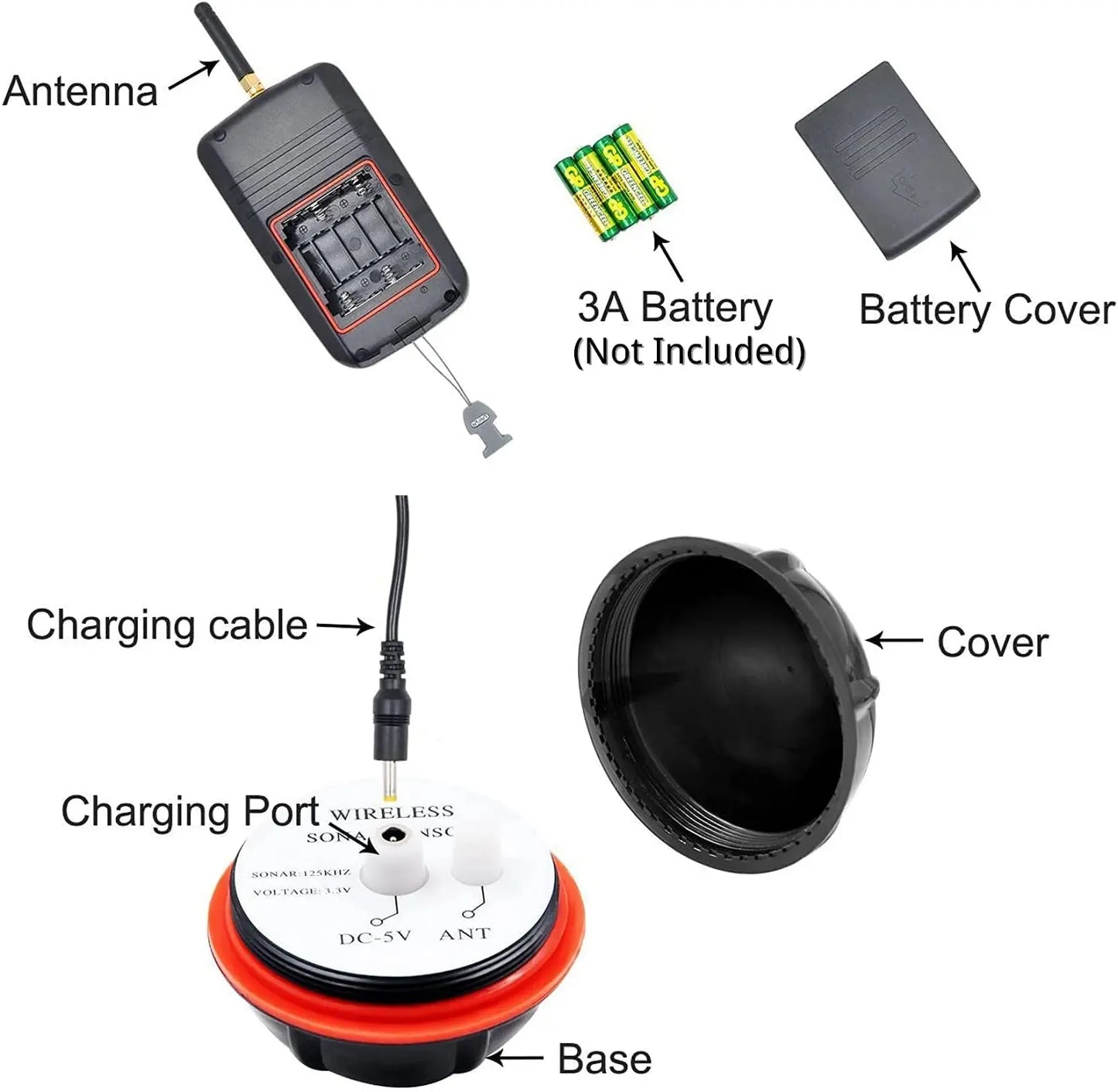 Portable Wireless Sonar Fishing Alert System