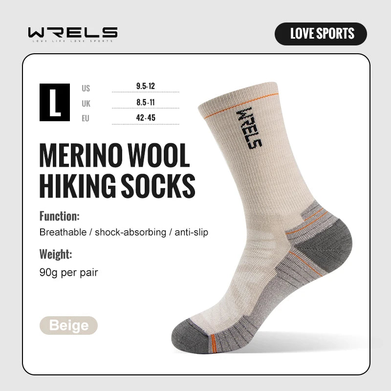 HookUpCo. Merino Wool Hiking Socks for Comfort and Performance