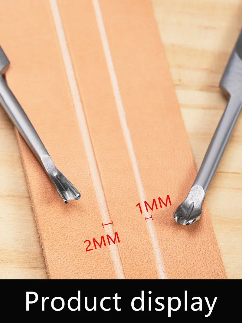 HookUpCo. Leather Groover Tool for Precise Edge Finishing