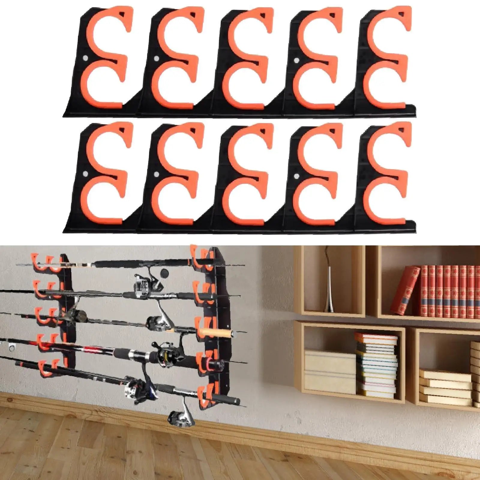 HookUpCo. Wall Mounted Fishing Rod Holder Set - HookUpCo.