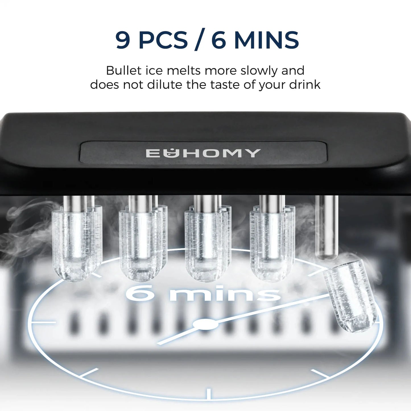 HookUpCo. Portable Ice Maker - 26 lbs Daily, Auto-Cleaning