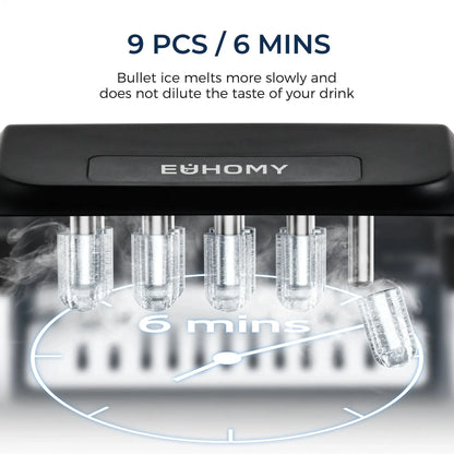 HookUpCo. Portable Ice Maker - 26 lbs Daily, Auto-Cleaning