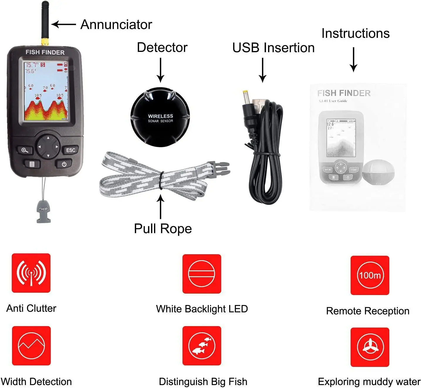 Portable Wireless Sonar Fishing Alert System