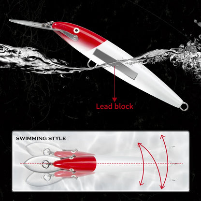 HookUpCo. Metal Lip Minnow Fishing Lure 140mm - HookUpCo.