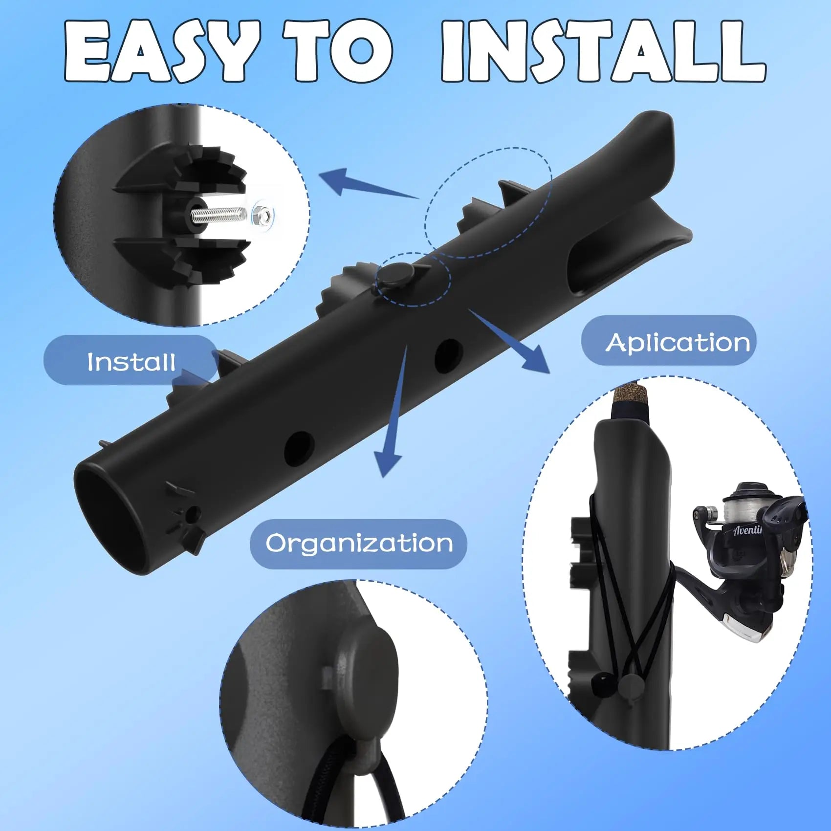 HookUpCo. Wall-Mounted Fishing Rod Holder Bracket - HookUpCo.