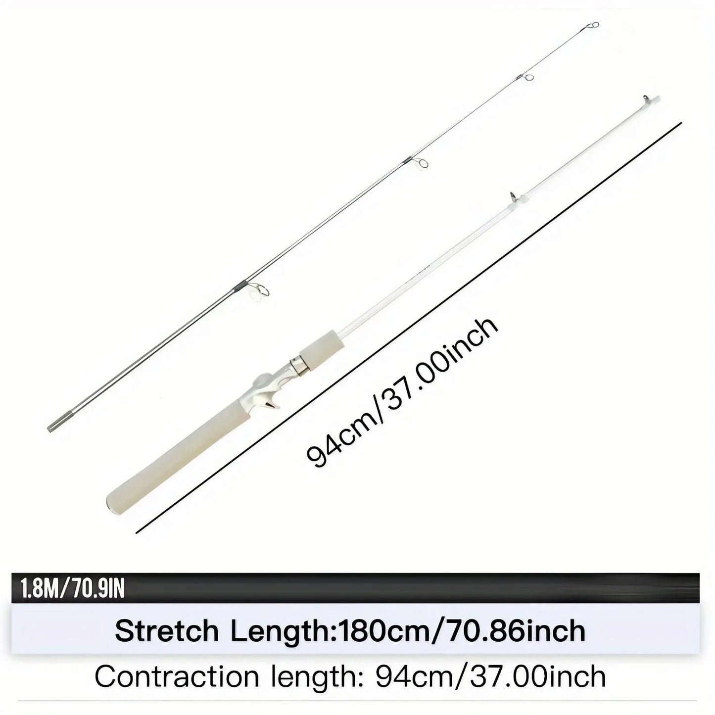HookUpCo. 180cm Durable White Fishing Rod - HookUpCo.