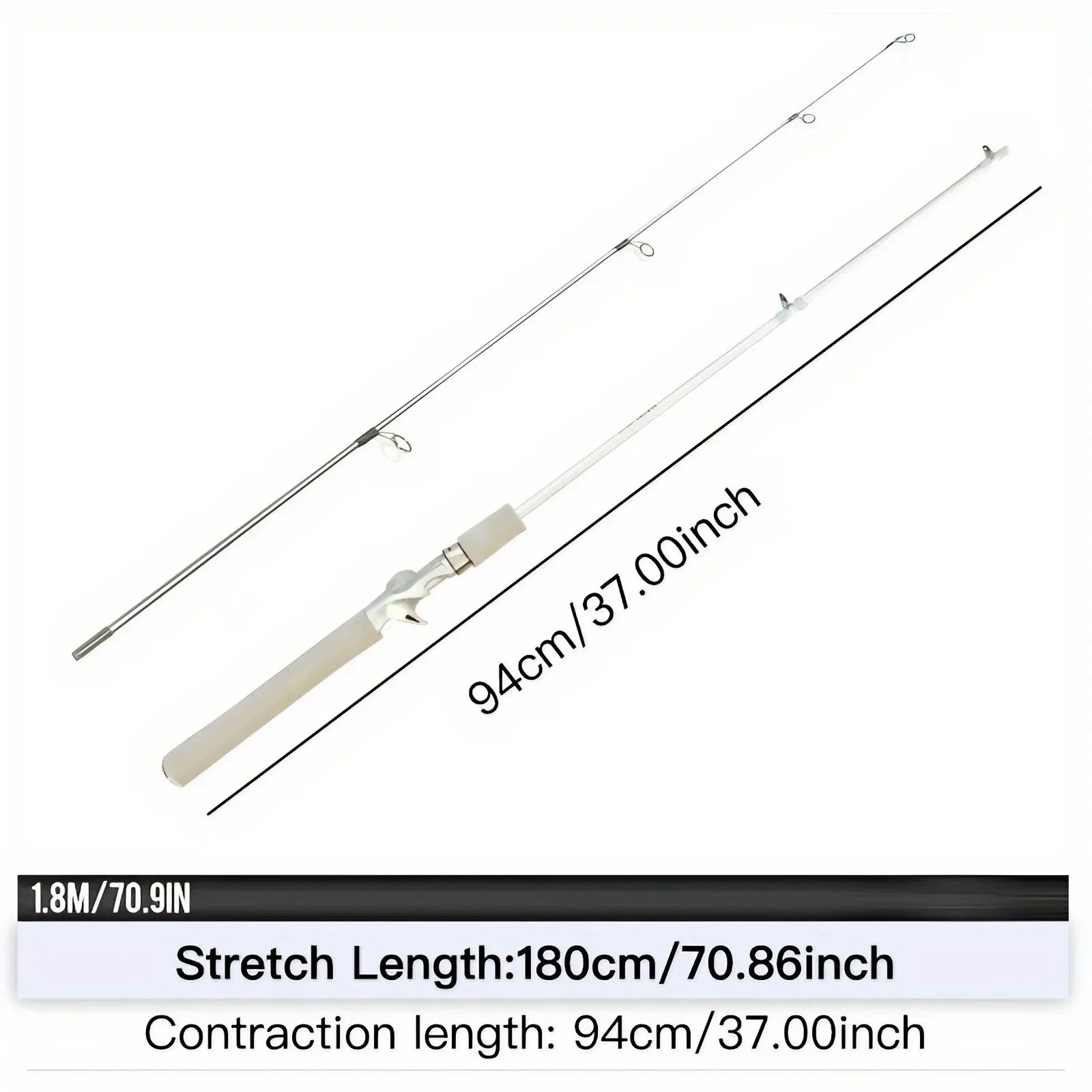 HookUpCo. 180cm Durable White Fishing Rod - HookUpCo.