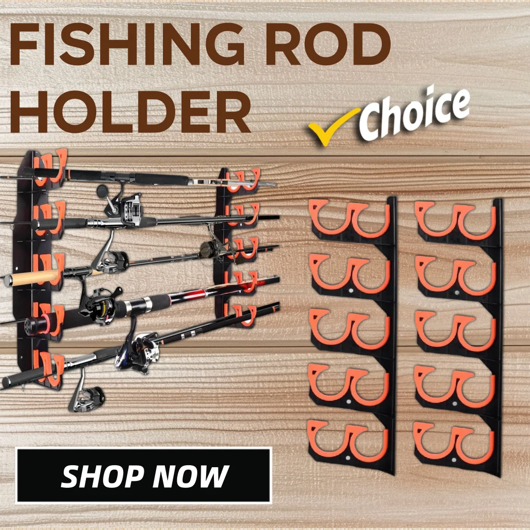 HookUpCo. Wall Mounted Fishing Rod Holder Set - HookUpCo.