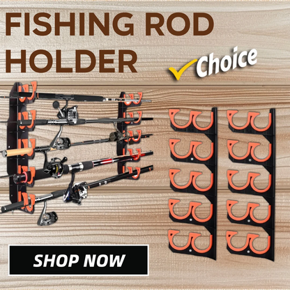 HookUpCo. Wall Mounted Fishing Rod Holder Set - HookUpCo.