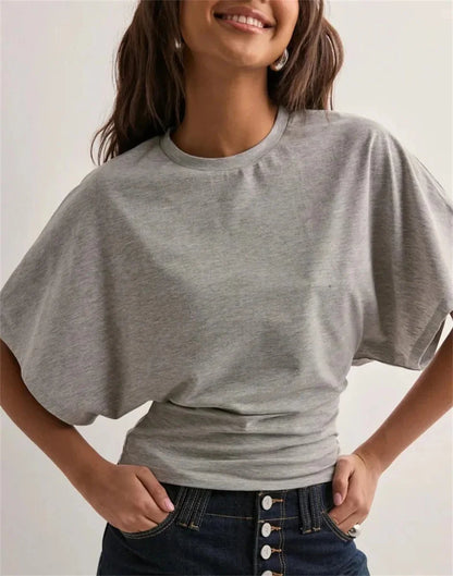 Stylish Cinched Waist Crop Top with Long Sleeves for Women