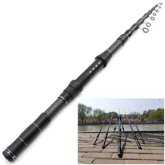 Telescopic Carbon Fishing Rod 1.8m-3.0m Travel Tackle