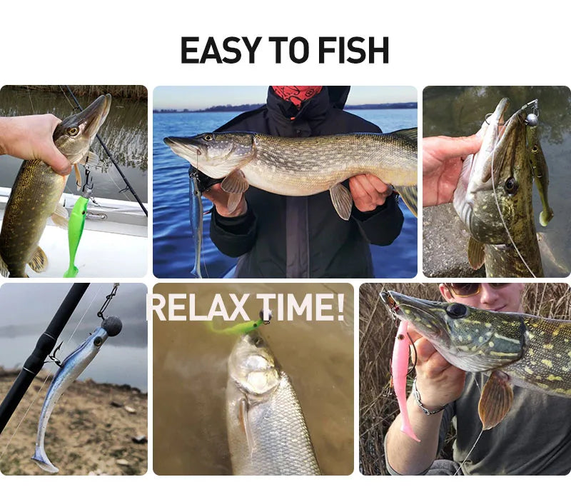 HookUpCo. Hog Shad Soft Lures for Pike Fishing - HookUpCo.