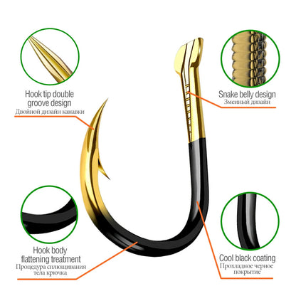 HookUpCo. Tungsten Steel Fishing Hooks, 20 Pack - HookUpCo.