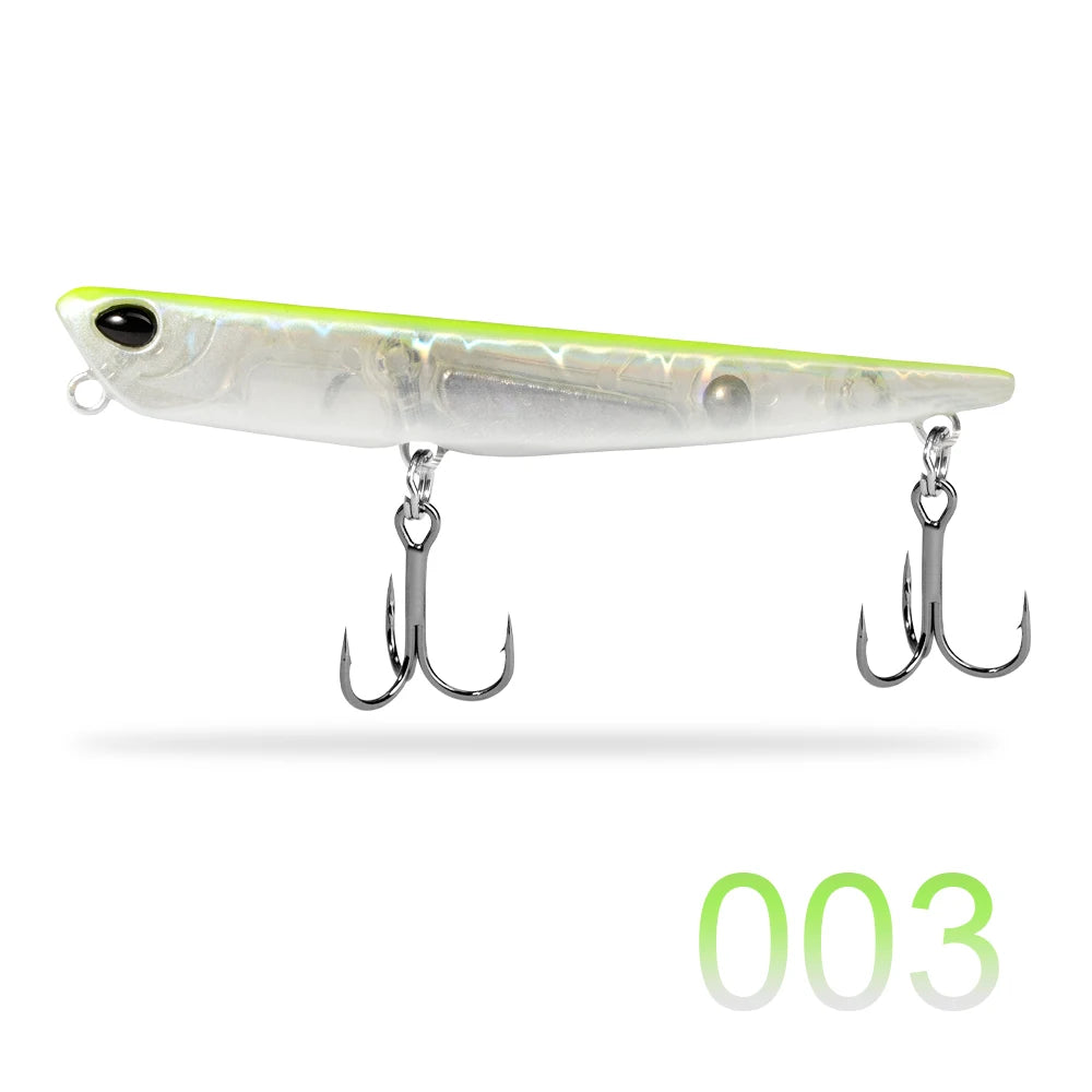 Transparent green fishing lure with two treble hooks, model 003, for outdoor fishing