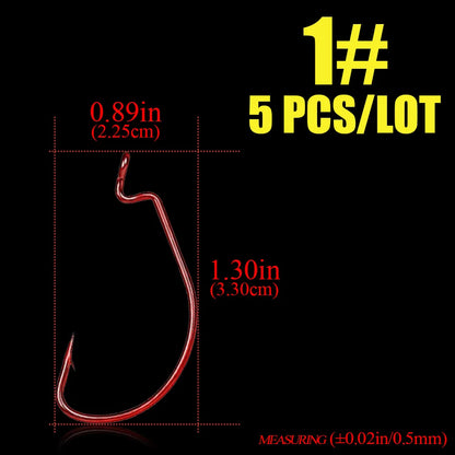 HookUpCo. High Carbon Steel Crank Worm Hooks - HookUpCo.