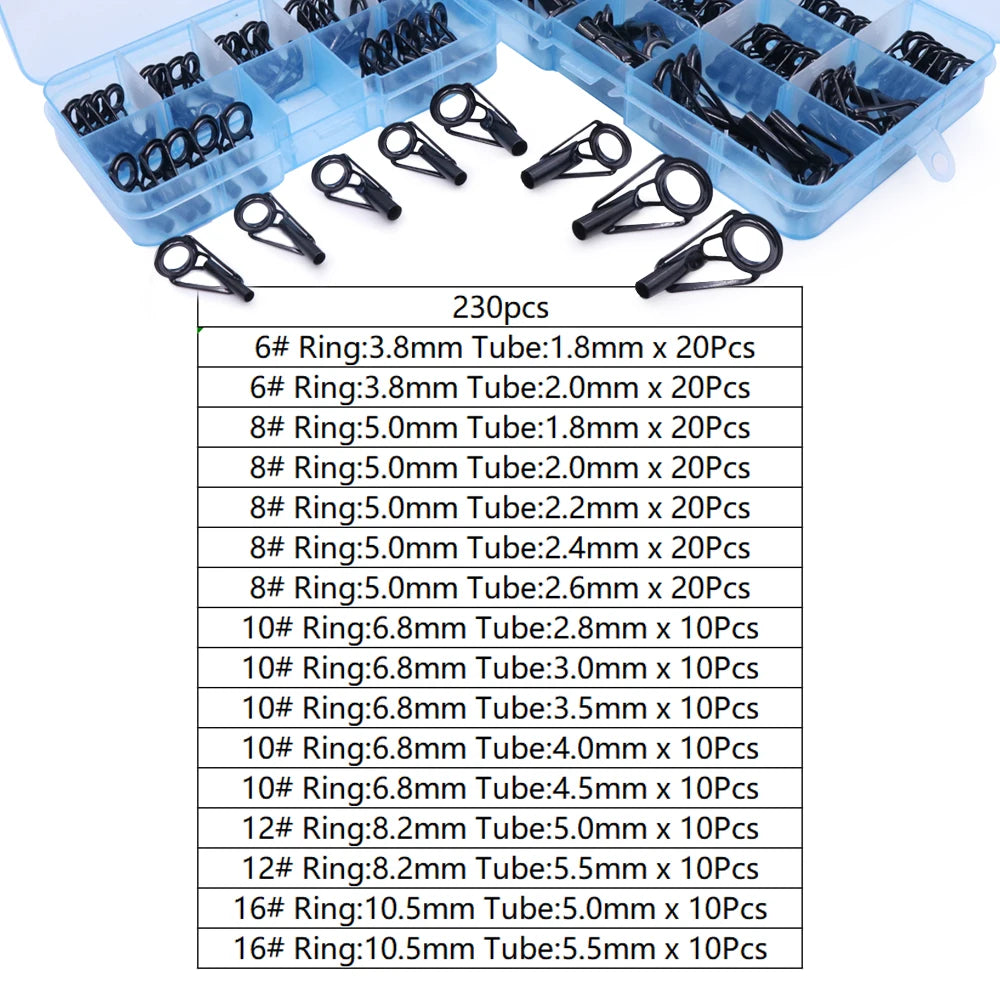 Stainless Steel Fishing Rod Repair Kit 230Pcs