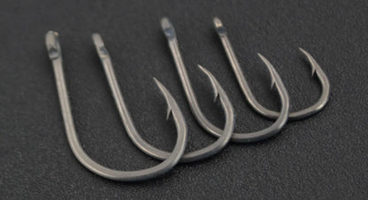 HookUpCo. 50pcs Barbed Fishing Hooks, High Carbon Steel - HookUpCo.