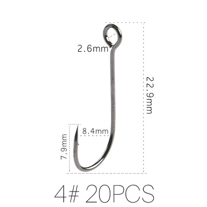 HookUpCo. Carbon Steel Fishing Hooks, 20pcs Set - HookUpCo.