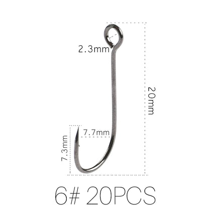 HookUpCo. Carbon Steel Fishing Hooks, 20pcs Set - HookUpCo.