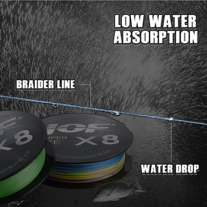 HookUpCo. 8 Strand Braided Fishing Line 150-500M