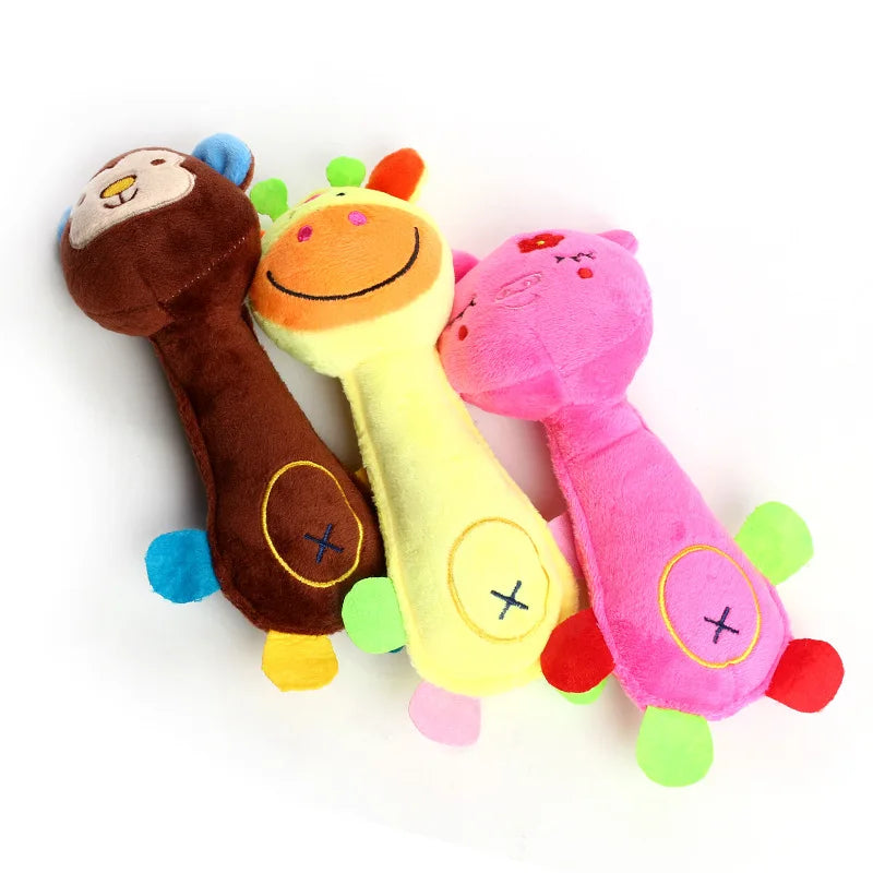 HookUpCo. Squeaky Plush Dog Toy for Small Pets