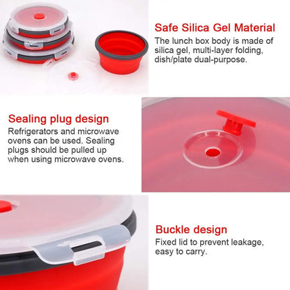 HookUpCo. Portable Silicone Folding Lunch Box