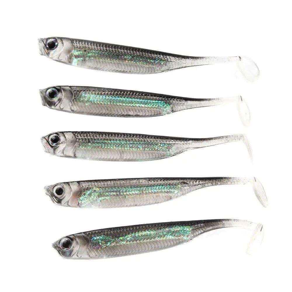 HookUpCo. Rainbow T Tail Fishing Lures - 5 Pack