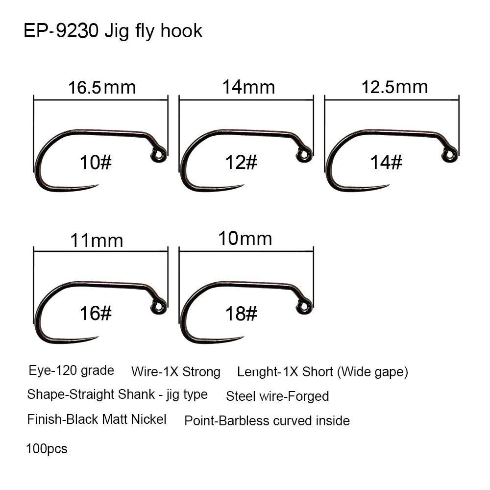 HookUpCo. 100 Barbless Fishing Hooks Set - HookUpCo.