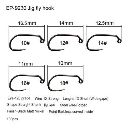 HookUpCo. 100 Barbless Fishing Hooks Set - HookUpCo.