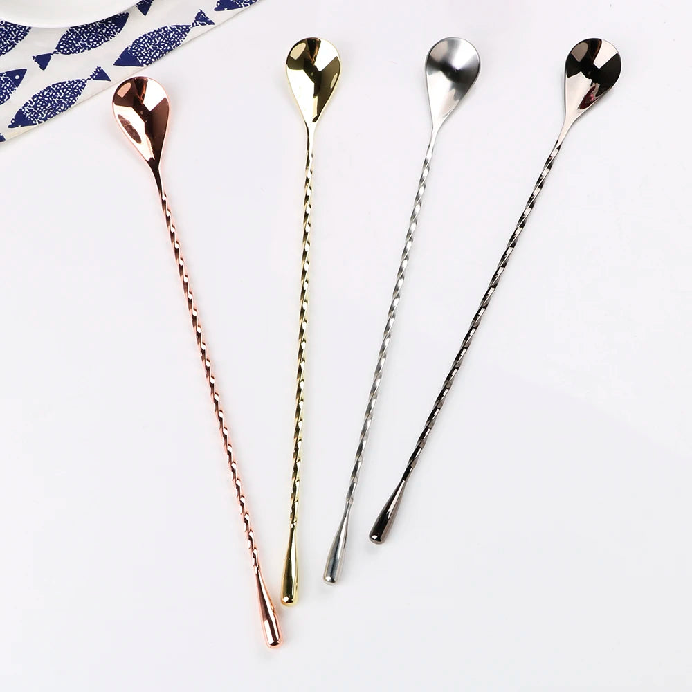 Stylish Stainless Steel Mixing Spoon for Bartenders