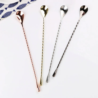 Stylish Stainless Steel Mixing Spoon for Bartenders